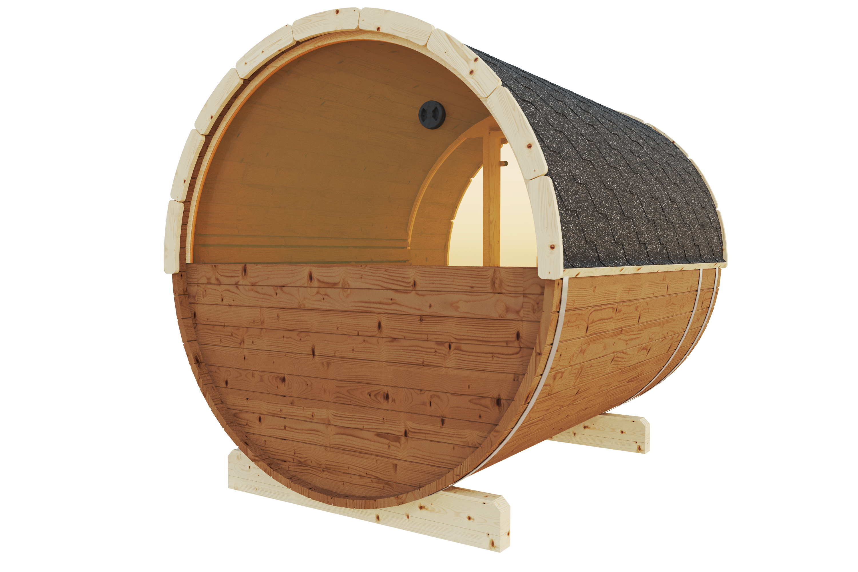 Outdoor Thermoholz Fasssauna Deluxe 280 – **Platin Version**